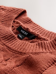 Rust Brown Cable Knit Tank - Image 6 of 7