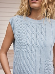 Light Blue Cable Knit Tank - Image 5 of 8