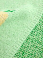 Green Lemon Pattern Knitted Cardigan - Image 8 of 9