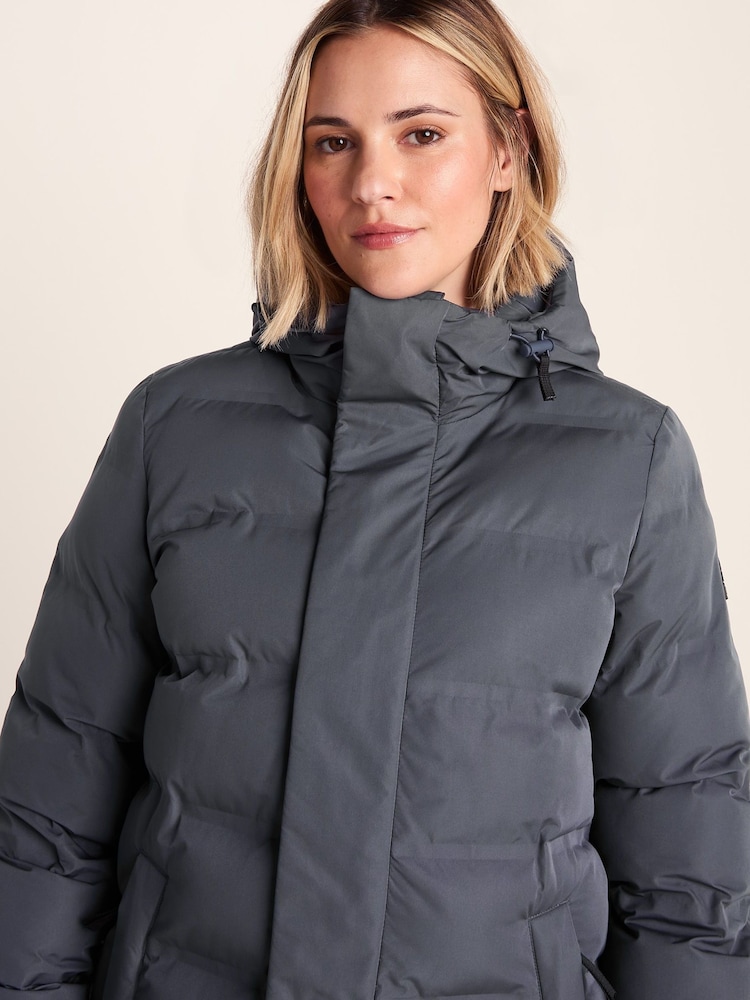 Tumši zils - Tog 24 Sieviešu Glaston Longline termoparka ar kapuci un dūnu mētelis - Attēls 5 no 5