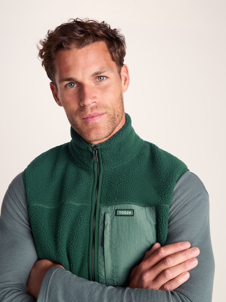 Tog 24 Green Mens Evan Sherpa Gilet - Image 5 of 5 Tog 24 Green Mens Evan Sherpa Gilet - Image 5 of 5