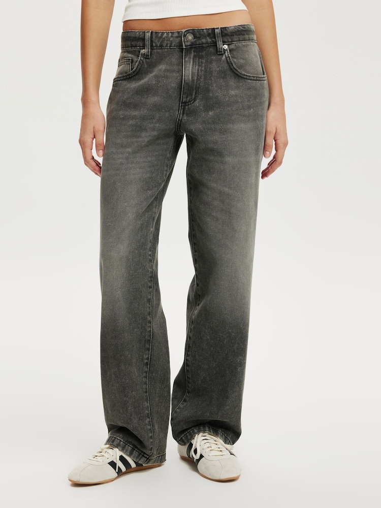 Cotton On Black Low Rise Straight Jeans - Image 1 of 6