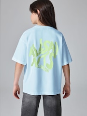 Hellblau - smALLSAINTS Girls Oversized Orlando Logo Crew 100% Cotton T-Shirt - Bild 2 von 2