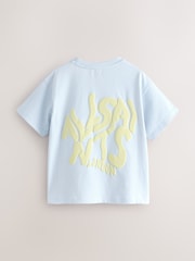 smALLSAINTS Light Blue Girls Oversized Orlando Logo Crew 100% Cotton T-Shirt - Image 5 of 7