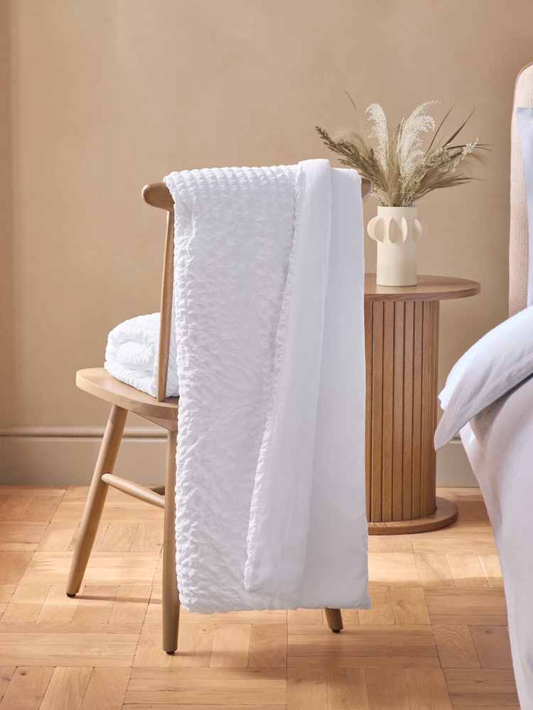 White Crinkle Textured Bedspread - Image 2 of 6