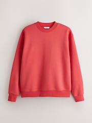 Coral Orange Regular Fit Heavyweight Cotton Rich Crew Neck Sweatshirt - Image 6 of 8