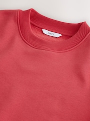 Coral Orange Regular Fit Heavyweight Cotton Rich Crew Neck Sweatshirt - Image 7 of 8