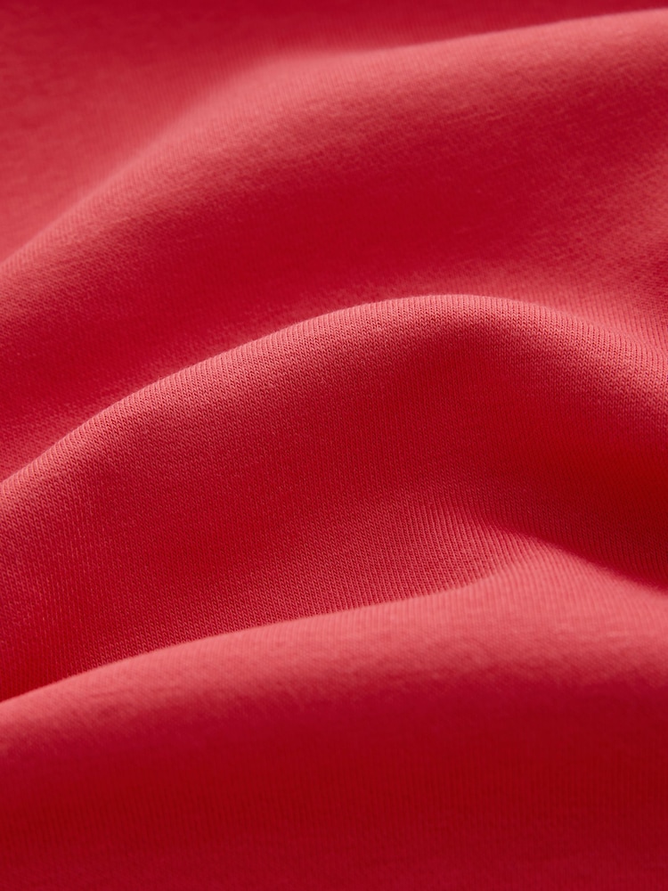 Coral Orange Regular Fit Heavyweight Cotton Rich Crew Neck Sweatshirt - Image 8 of 8