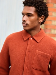 Rust Brown Fleece Shacket - Image 5 of 9
