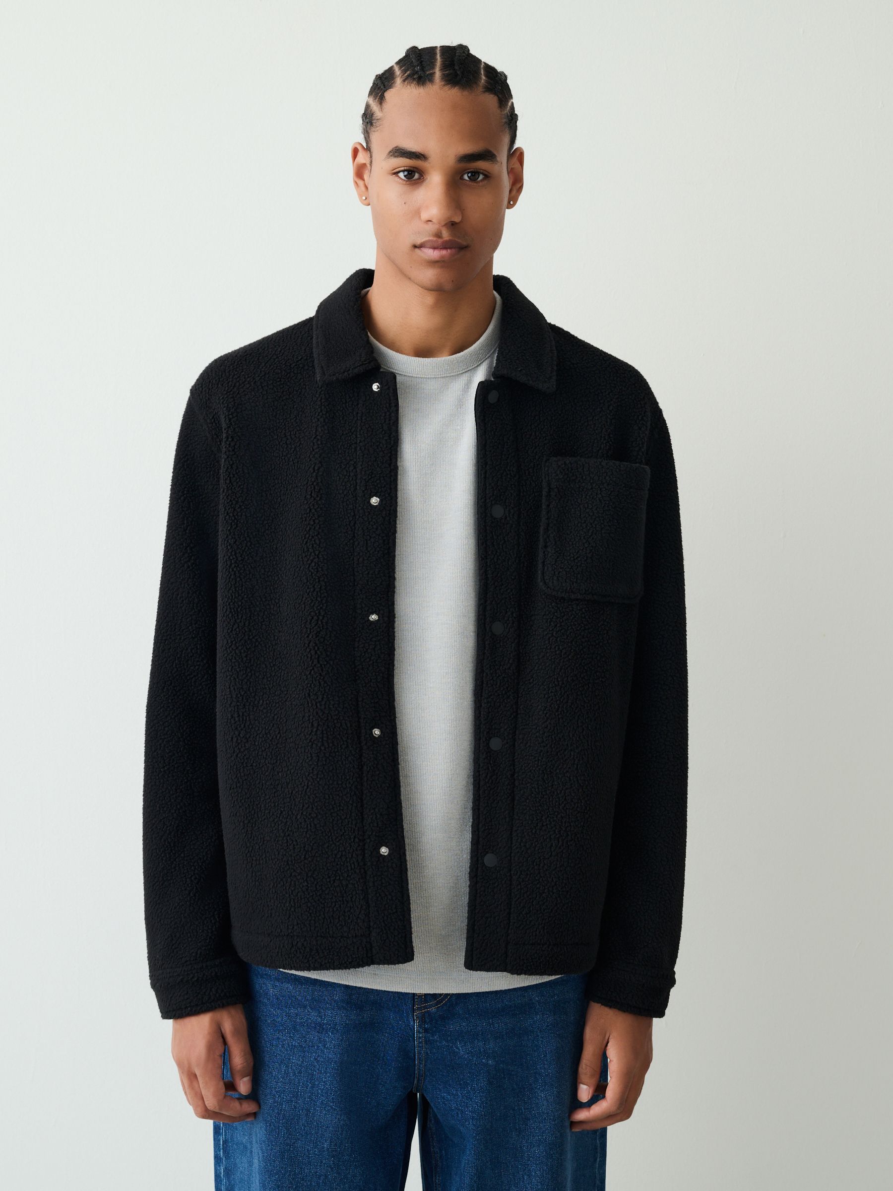 Buy Black Fleece Shacket from Next USA