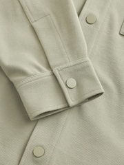 Sage Grön - Jersey Twill Popper Shacket - Bild 10 av 11