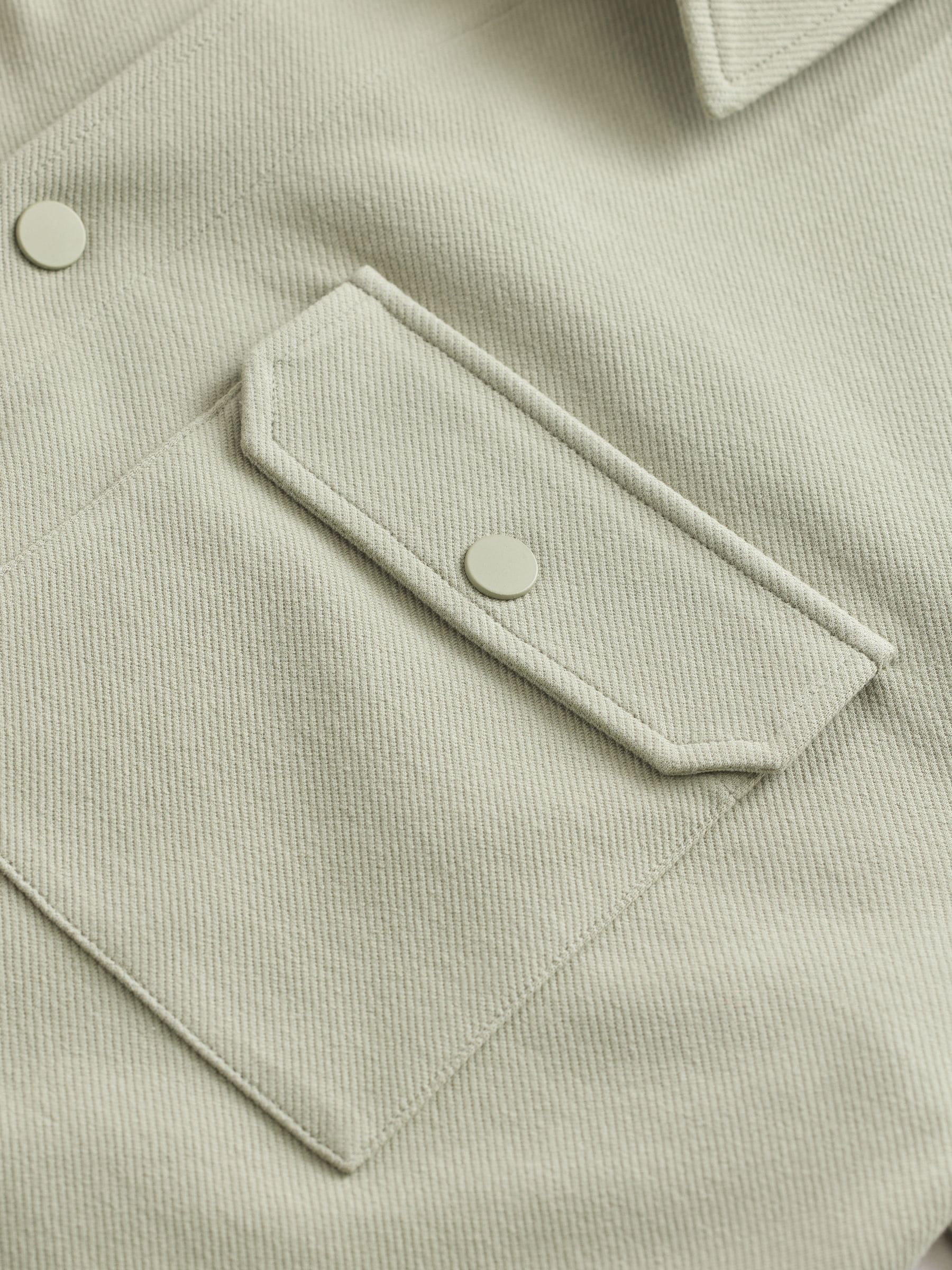 Buy Sage Green Jersey Twill Popper Shacket from the Next UK online