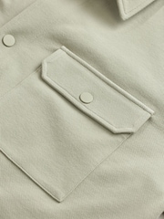 Sage Grön - Jersey Twill Popper Shacket - Bild 11 av 11