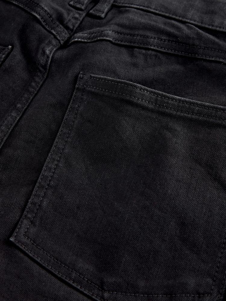 Black High Rise Flexi Fit Pull On Wide Leg Jeans - Image 10 of 10