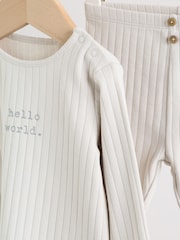 Grey Hello World Top and Leggings Baby Set (0-18mths) - Image 10 of 18