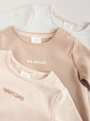 大地色／灰色 - Long Sleeve Baby T-Shirts 3 Pack (0mths-2yrs) - 圖片 10/13
