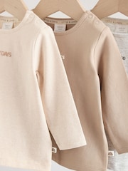 大地色／灰色 - Long Sleeve Baby T-Shirts 3 Pack (0mths-2yrs) - 圖片 13/13