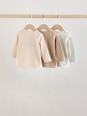 大地色／灰色 - Long Sleeve Baby T-Shirts 3 Pack (0mths-2yrs) - 圖片 2/13