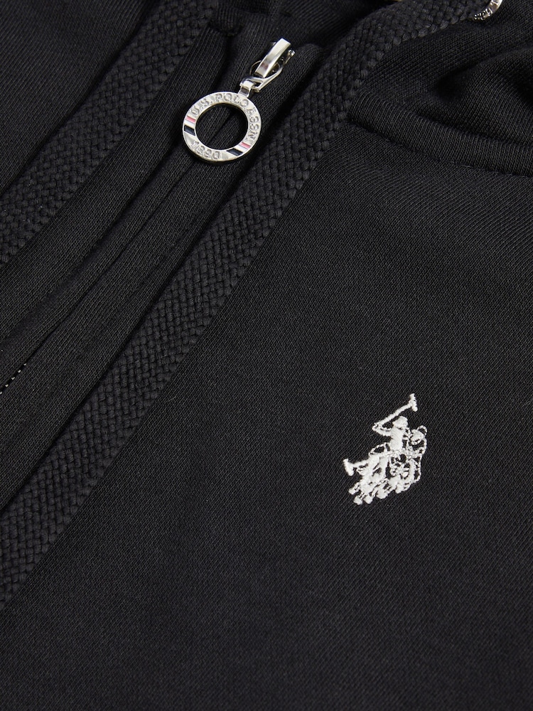 U.S. Polo Assn. Black Womens Double Horsemen Zip Through Sweatshirt - Image 3 of 3 U.S. Polo Assn. Black Womens Double Horsemen Zip Through Sweatshirt - Image 3 of 3