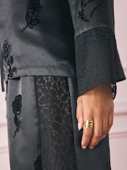 Rockett St George Black Satin Co-ord Trousers with Lace Insert - Image 5 of 9