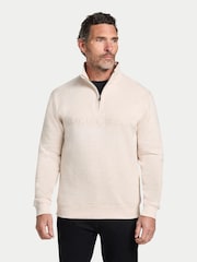 Raging Bull Natural Tonal Embroidered Quarter Zip Sweatshirt - Image 1 of 3