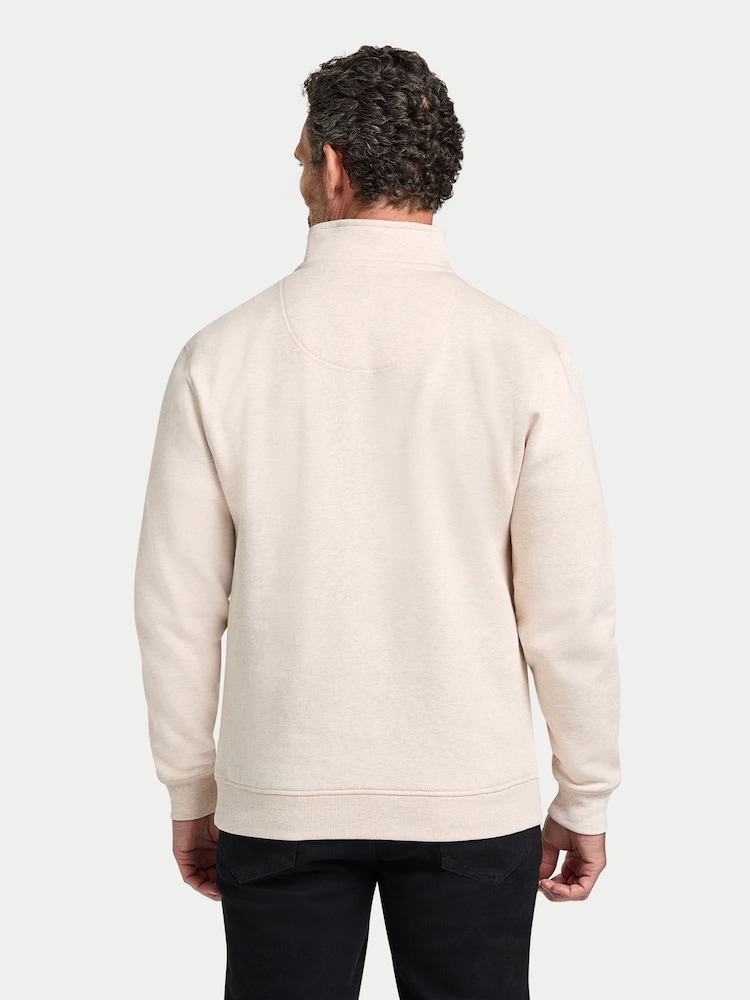 Raging Bull Natural Tonal Embroidered Quarter Zip Sweatshirt - Image 2 of 3