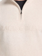 Raging Bull Natural Tonal Embroidered Quarter Zip Sweatshirt - Image 3 of 3