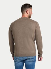 Raging Bull Natural Classic V-Neck Cotton Cashmere Knit Jumper - Image 2 of 3