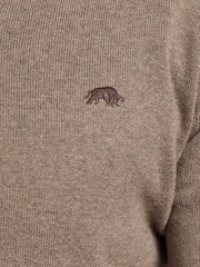 Raging Bull Natural Classic V-Neck Cotton Cashmere Knit Jumper - Image 3 of 3