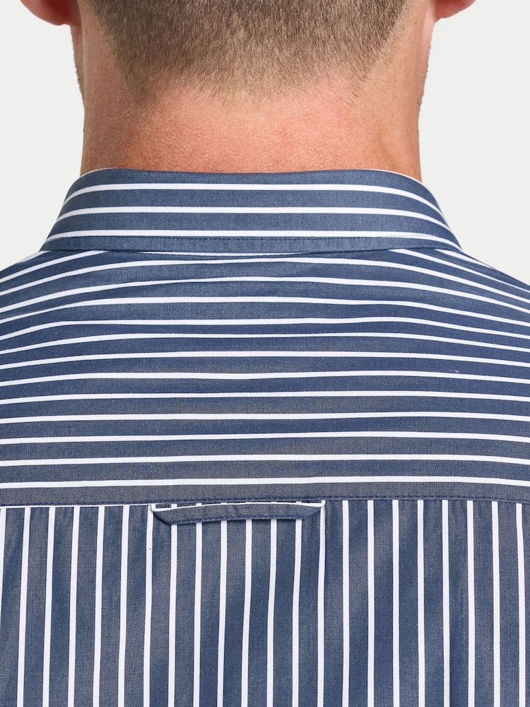 Raging Bull Blue Classic Poplin Stripe Shirt - Image 6 of 6 Raging Bull Blue Classic Poplin Stripe Shirt - Image 6 of 6