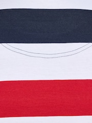Raging Bull Red Contrast Chest Stripe T-Shirt - Image 4 of 4