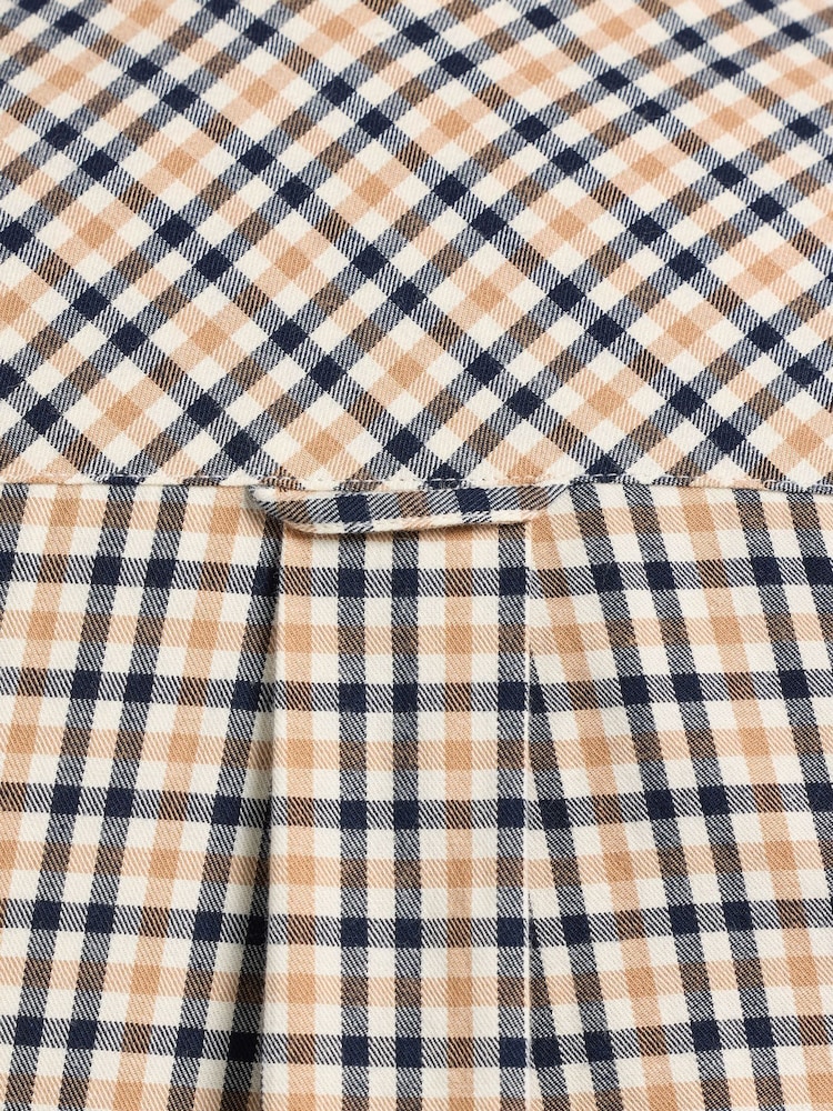 Raging Bull Natural Brookes Gingham Brushed Cotton Twill Shirt - Image 6 of 6