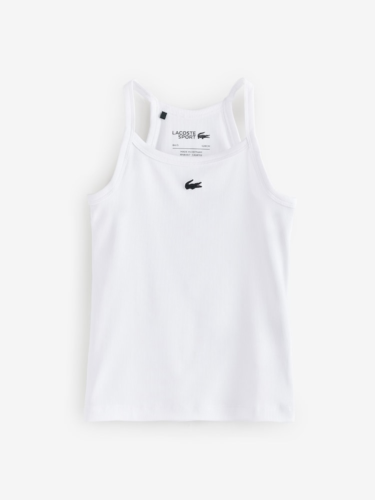 Lacoste White Rib Tank Top - Image 1 of 1