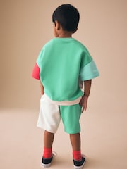 Colour Block Mickey Short Sleeve Crew and Shorts Set (3mths-8yrs) - Image 4 of 10