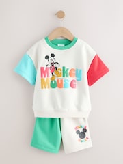 Colour Block Mickey Short Sleeve Crew and Shorts Set (3mths-8yrs) - Image 6 of 10