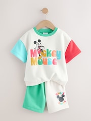 Colour Block Mickey Short Sleeve Crew and Shorts Set (3mths-8yrs) - Image 7 of 10