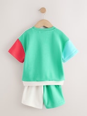 Colour Block Mickey Short Sleeve Crew and Shorts Set (3mths-8yrs) - Image 8 of 10