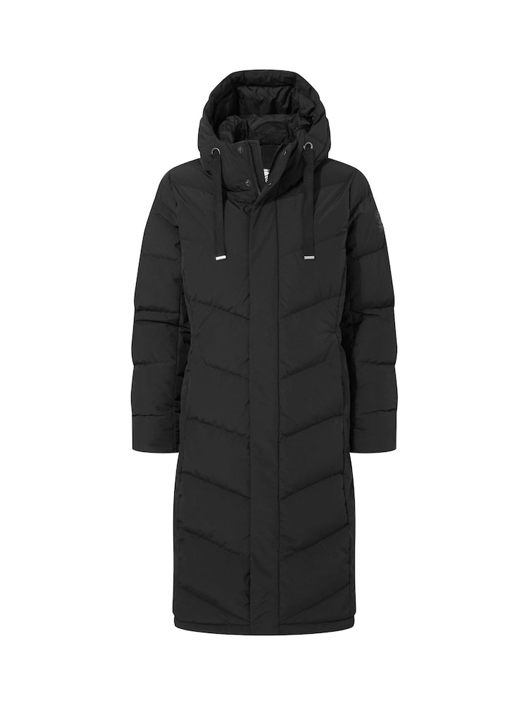 Tog 24 Black Raleigh Luxe Long Shower Resistant Down Insulated Jacket - Image 6 of 6