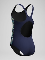 Speedo Blue Placement Muscleback One Piece - Image 4 of 6