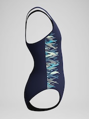 Speedo Blue Placement Muscleback One Piece - Image 5 of 6