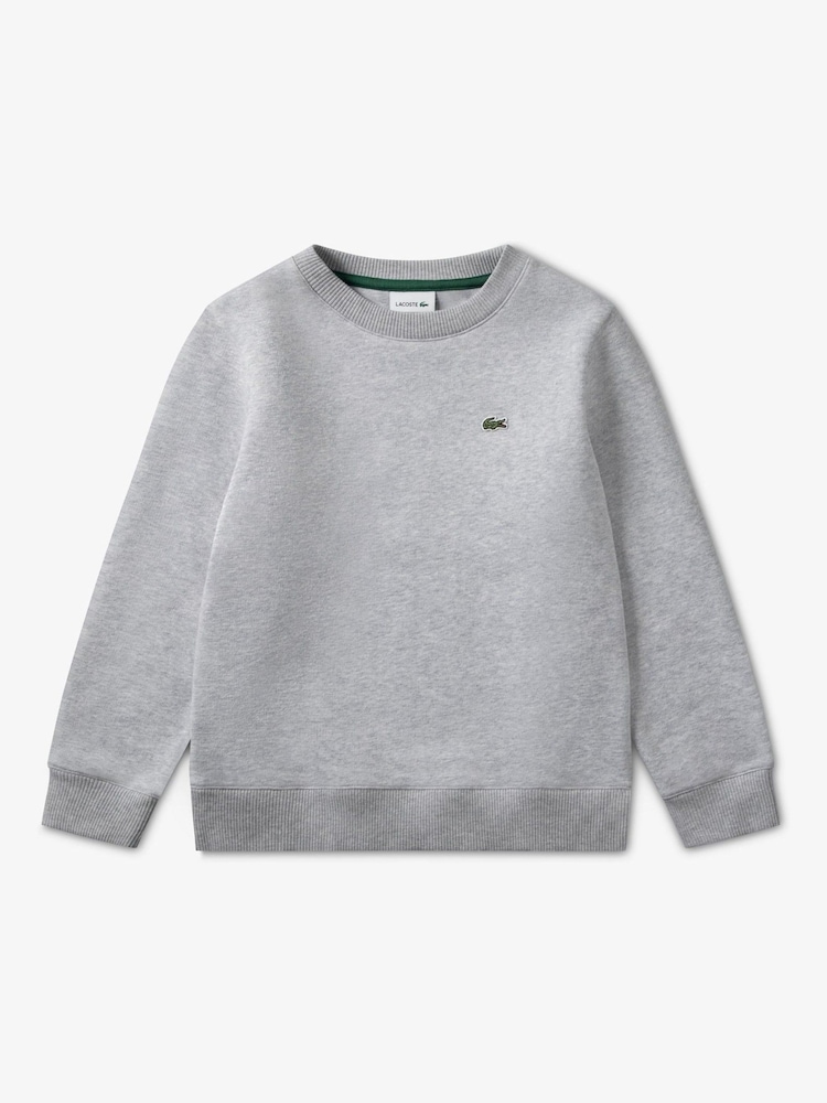 Lacoste Grey Core Fleece Crew Neck Sweatshirt - Image 1 of 3
