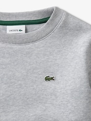 Lacoste Grey Core Fleece Crew Neck Sweatshirt - Image 3 of 3