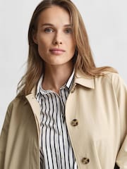 GANT Brown Long Trench Car Coat - Image 5 of 8