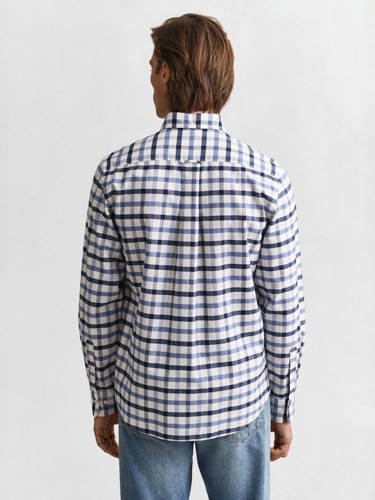 GANT Blue Check Oxford Shirt - Image 2 of 5 GANT Blue Check Oxford Shirt - Image 2 of 5
