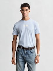 GANT Blue Graphic Logo T-Shirt - Image 1 of 4