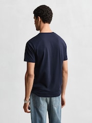 GANT Blue Navy Graphic Logo T-Shirt - Image 2 of 4