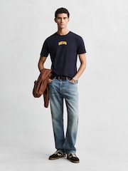 GANT Blue Navy Graphic Logo T-Shirt - Image 4 of 4