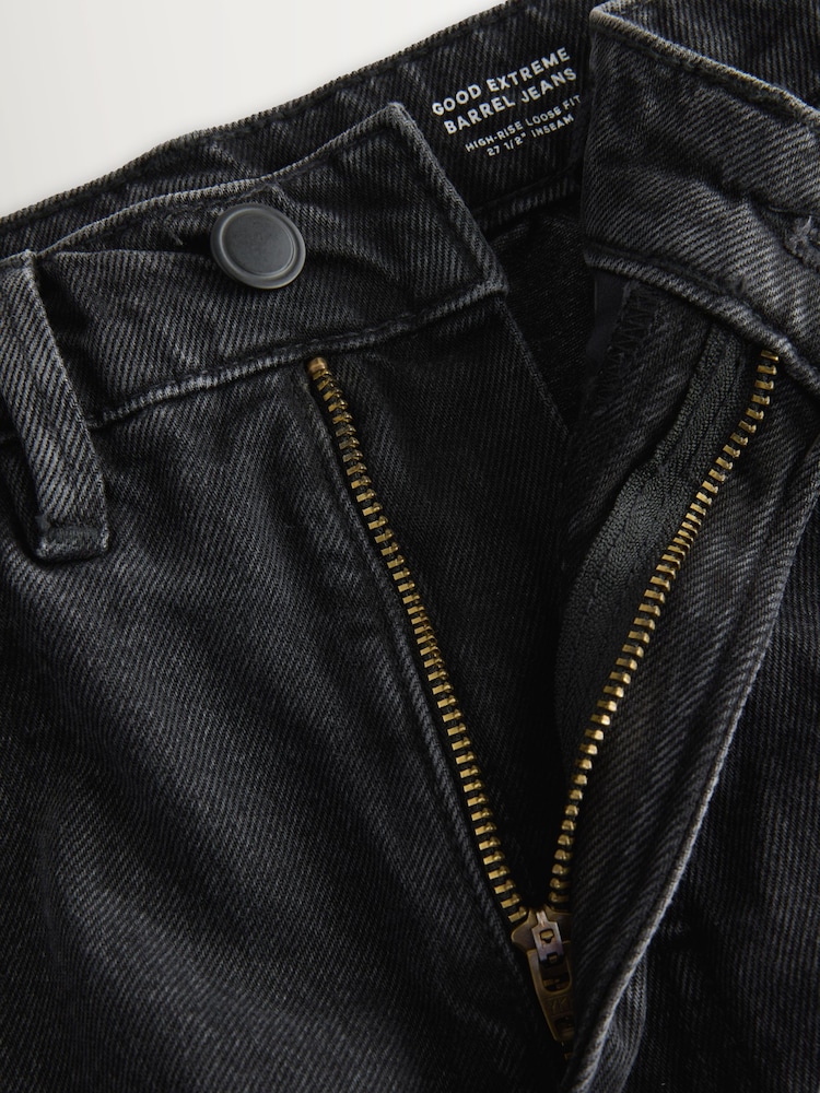 Good American Black Extreme Barrel Jeans - Image 7 of 7
