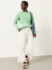 Grün - FatFace Knitted Argyle Jumper - Bild 3 von 6