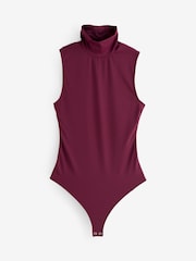 Good American Red Weightless Scuba Mock Neck Bodysuit - Image 4 of 4